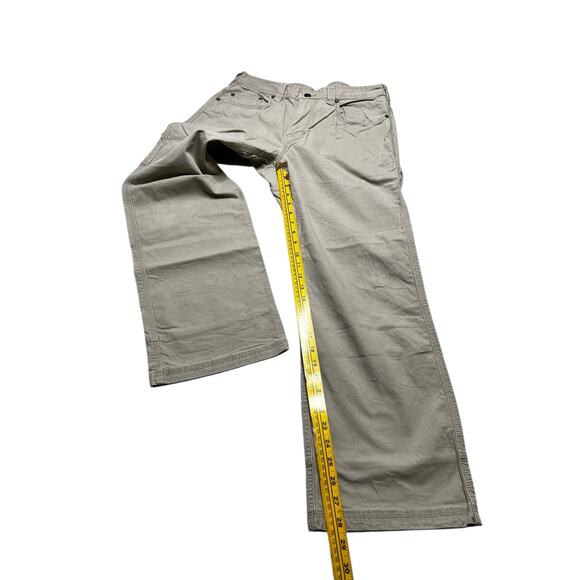 PrAna Pants Mens Sz 33x30 Tan Breathe Hiking Fishing Straight Cotton Canvas Y2K - Picture 7 of 12